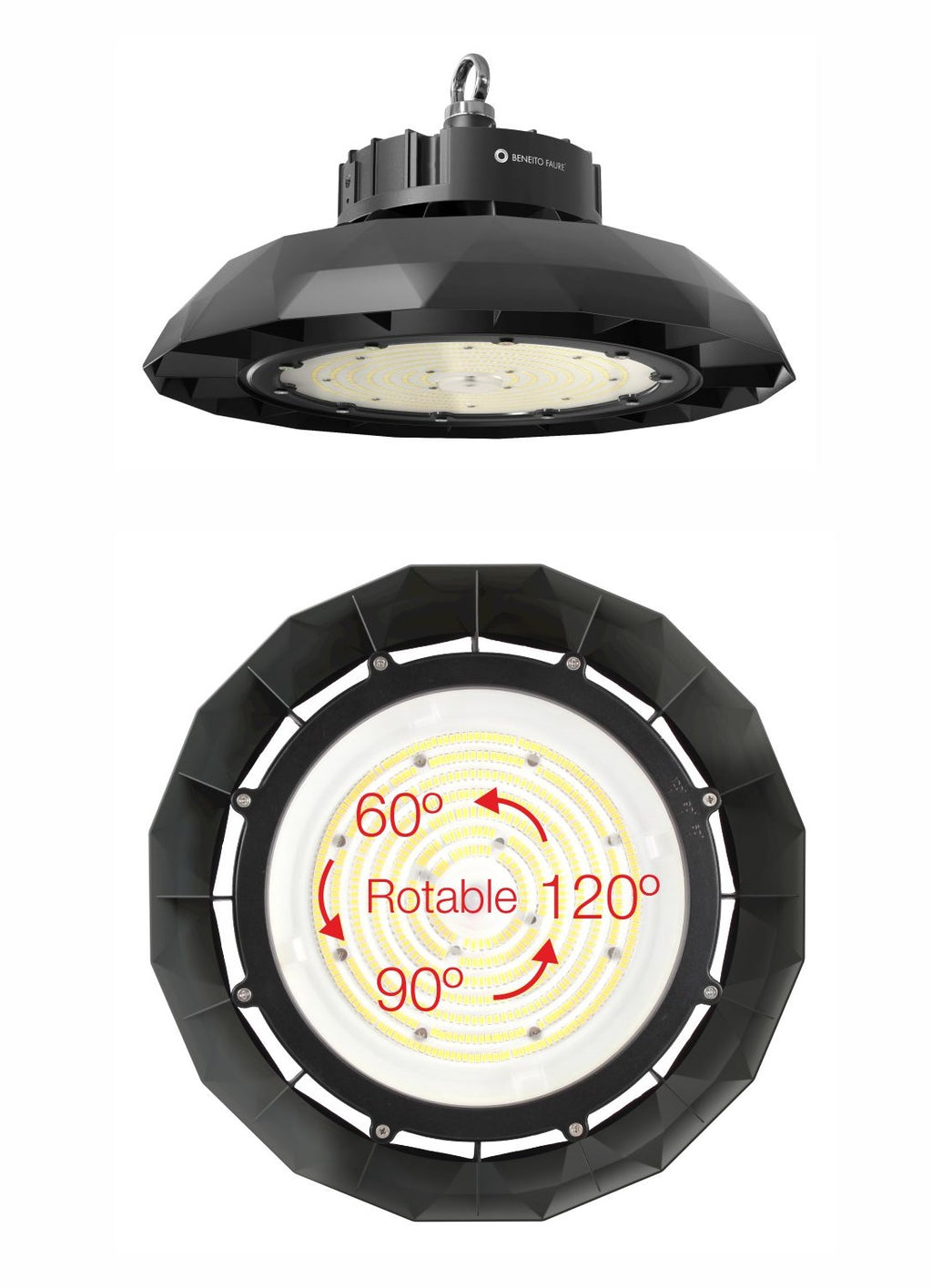 Cloche UFO Beneito Faure Lens à LED - lentille réglable