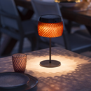 Lampe de table solaire LOLIE aluminium noir et PETG recyclé ambre 200lm