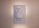 Applique enfants plâtre blanc CHOUETTE