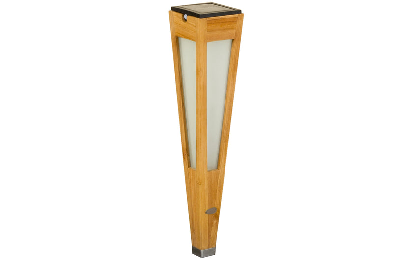 Torche solaire et rechargeable TECKA 52cm Teck naturel