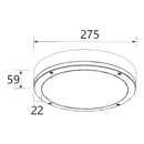 Hublots rond MARITE 275mm Blanc RAL 9016 4000K 18W 110° Détecteur luminosité et présence