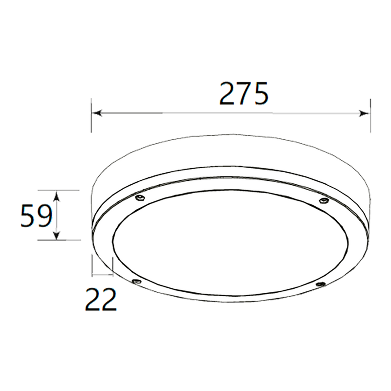 Hublots rond MARITE 275mm Blanc RAL 9016 4000K 18W 110° Détecteur luminosité et présence