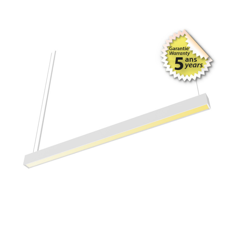 Linéaire blanc 1500MM PROLINE 36W CCT 3000-4000°K UGR<19 Dimmable DALI 2 - Garantie 5 ans