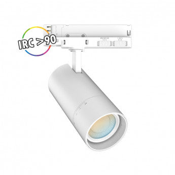 Spot led sur rail avec adapteurs 3 allumages blanc FOCUS SLIM II 10/15/20W CCT angle ajustable