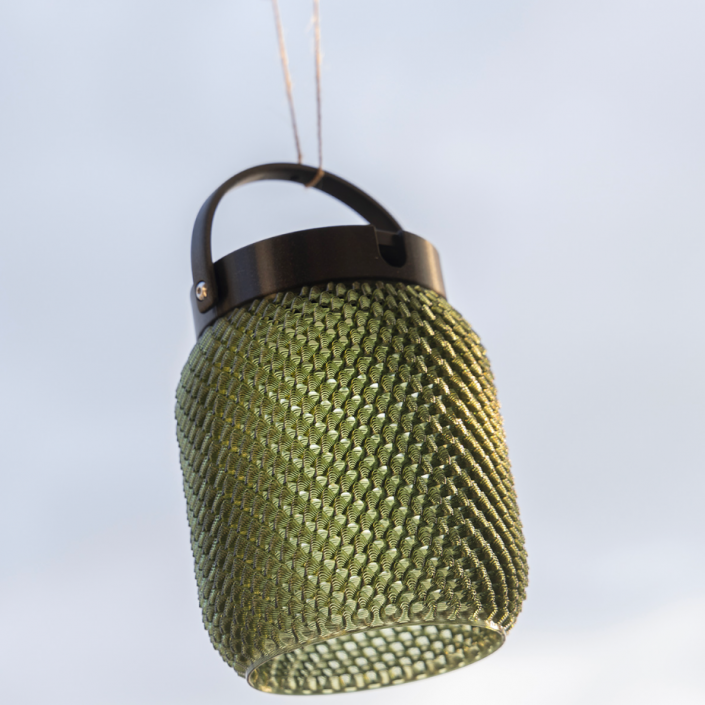 Lampion solaire à suspendre vert olive 200lm
