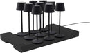 9 lampes de table sans fil LED blanc chaud dimmable EMILY BLACK avec plateau de chargement