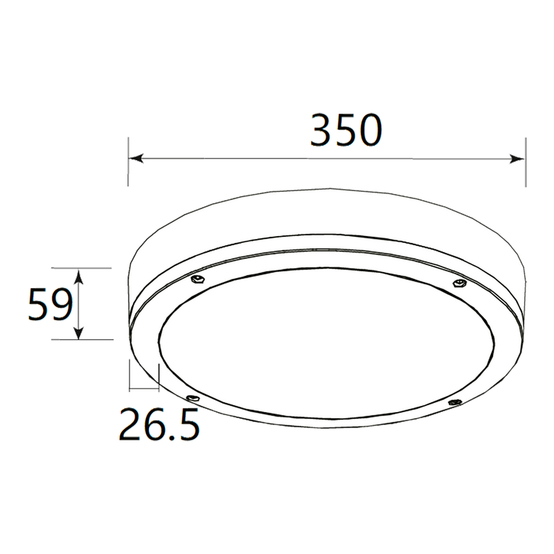 Hublots rond MARITE 275mm Blanc RAL 9016 4000K 18W 110° ON/OFF