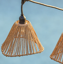 Guirlande lumineuse raccordable d'extérieur avec abat-jour en corde style bohème 7 amp à filament