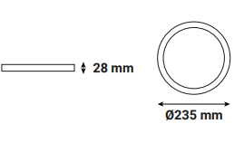 Plafonnier blanc LUNA II Ø235MM 18W CCT 3000/4000/6000°K 2070Lm max - 50.000H