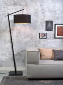Lampadaire Andes noir, Bambou/Lin noir