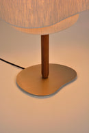 Lampe à poser bois et tissu écru PEBBLE E27