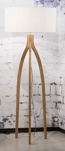 Lampadaire Annapurna- 6030, Bambou/Lin blanc