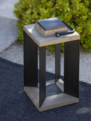 Lanterne solaire et rechargeable TECKALU 45cm Aluminium noir DURATEK