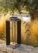 Lanterne solaire et rechargeable TECKALU 65cm Aluminium noir DURATEK