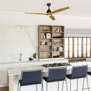 Ventilateur de plafond en bois naturel avec éclairage intégré