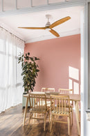 Ventilateur de plafond en bois naturel avec éclairage intégré