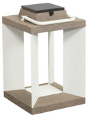 Lanterne solaire et rechargeable TECKALU 36cm Aluminium blanc DURATEK