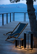 Lanterne solaire et rechargeable TECKALU 65cm Aluminium noir DURATEK