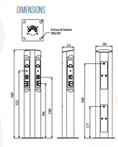 Borne électrique 2 prise 16A NF ou 32A jusqu'à 22KW triphasé 4