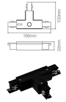 Connecteur noir en T pour lier rail