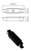 Connecteur droit noir pour profilé