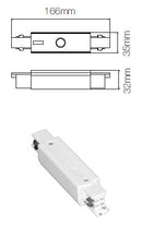 Connecteur linéaire blanc pour rail