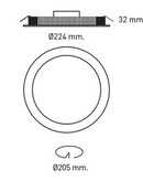 Downlight encastrable Secom 24W 225 mm