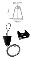 Dimensions de la fixation de suspension noire 